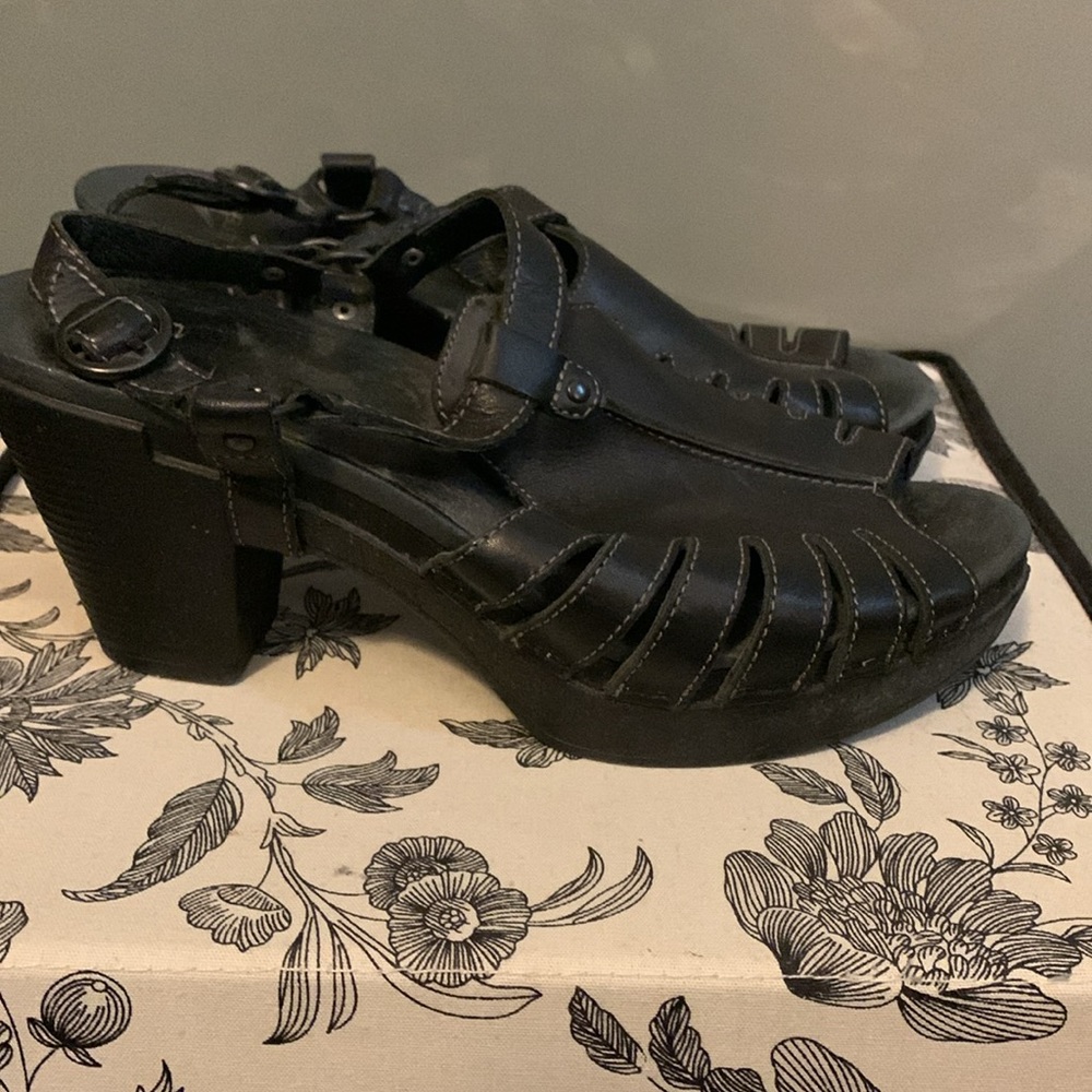 Black clog type Dansko sandals